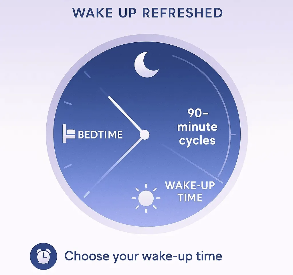 Sleep time calculator infographics image
