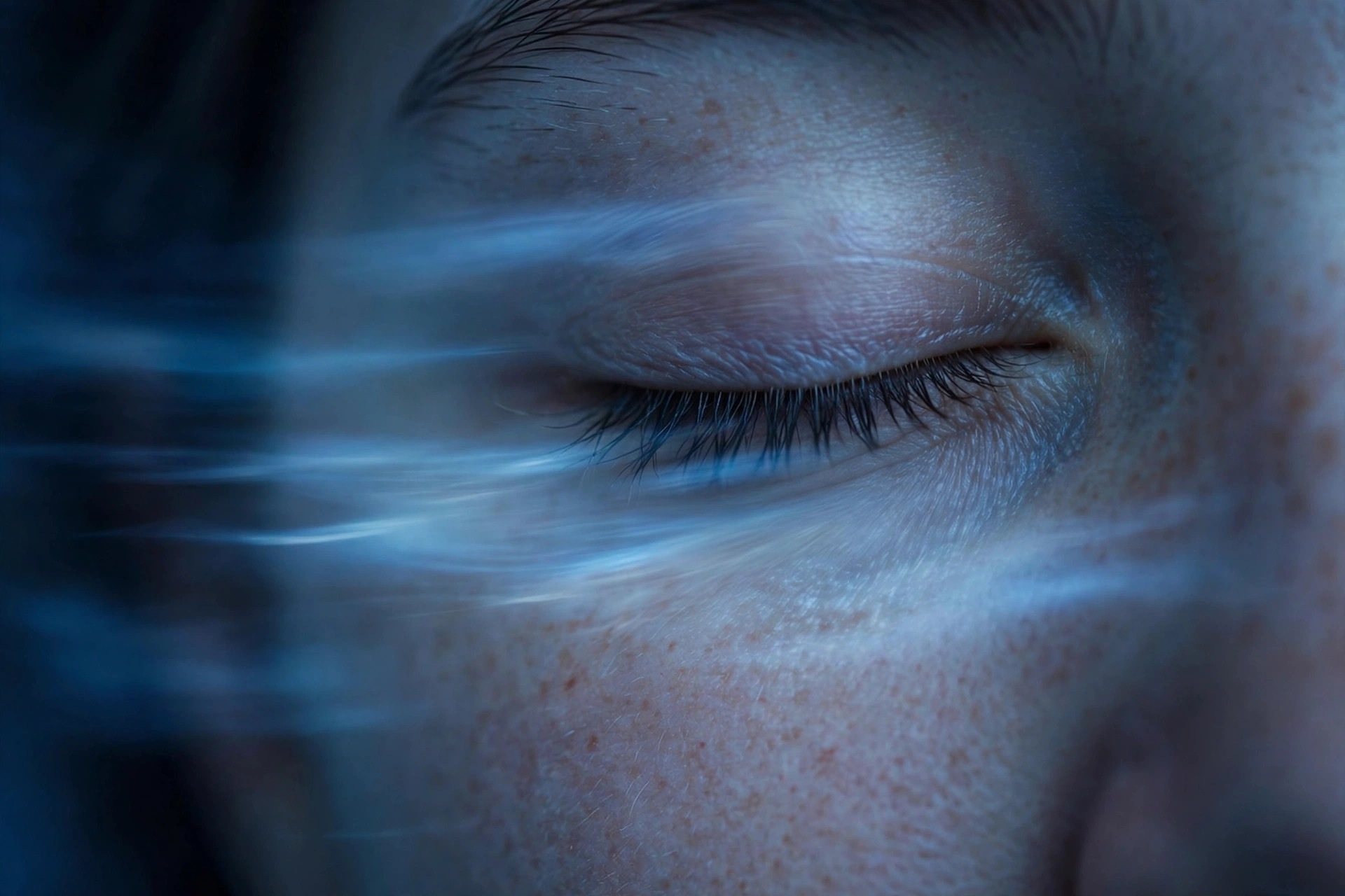 Close-up of a sleeper's eyes during REM — what is REM sleep and why it matters