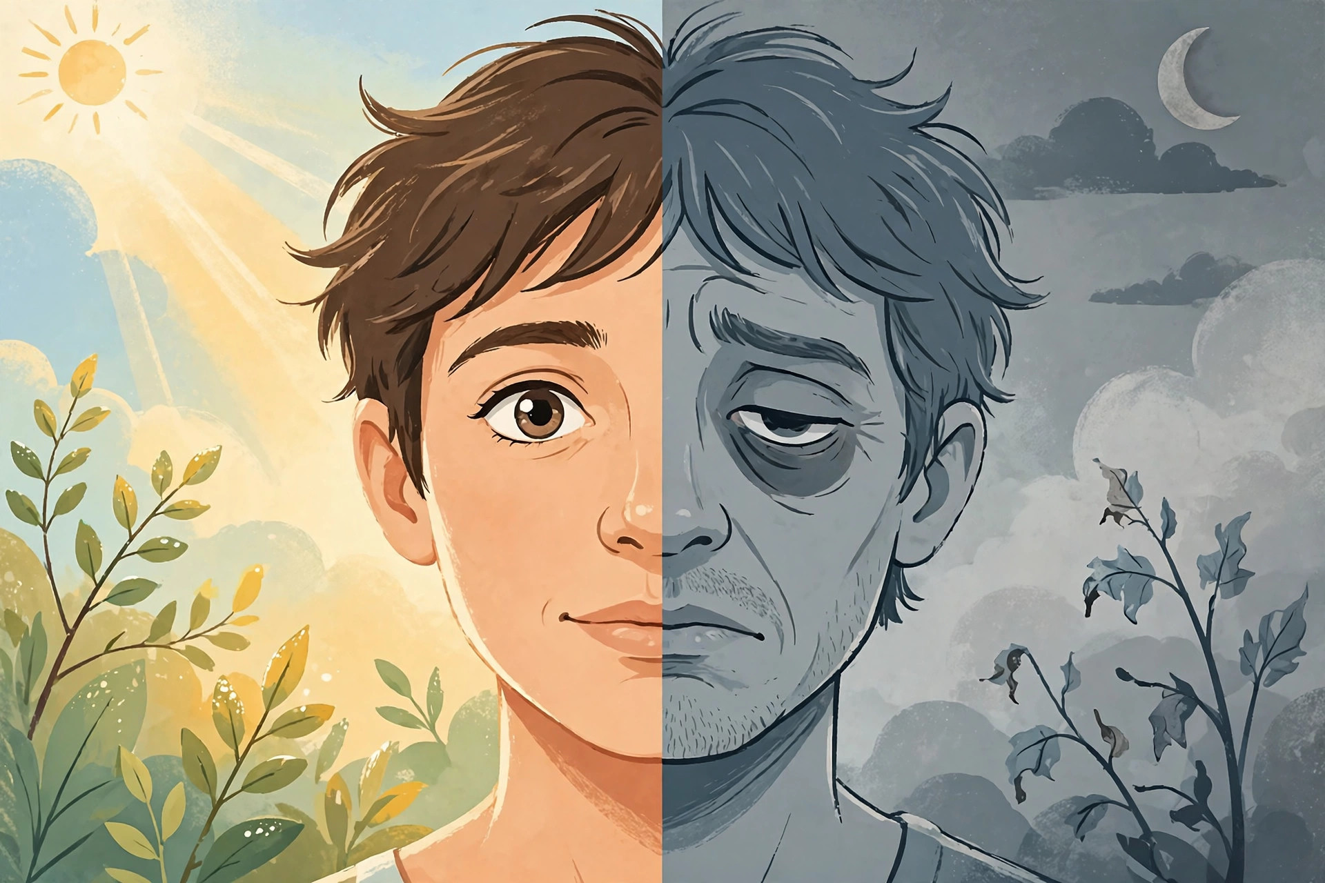 Illustration comparing rested and sleep-deprived alertness — is 6 hours of sleep enough