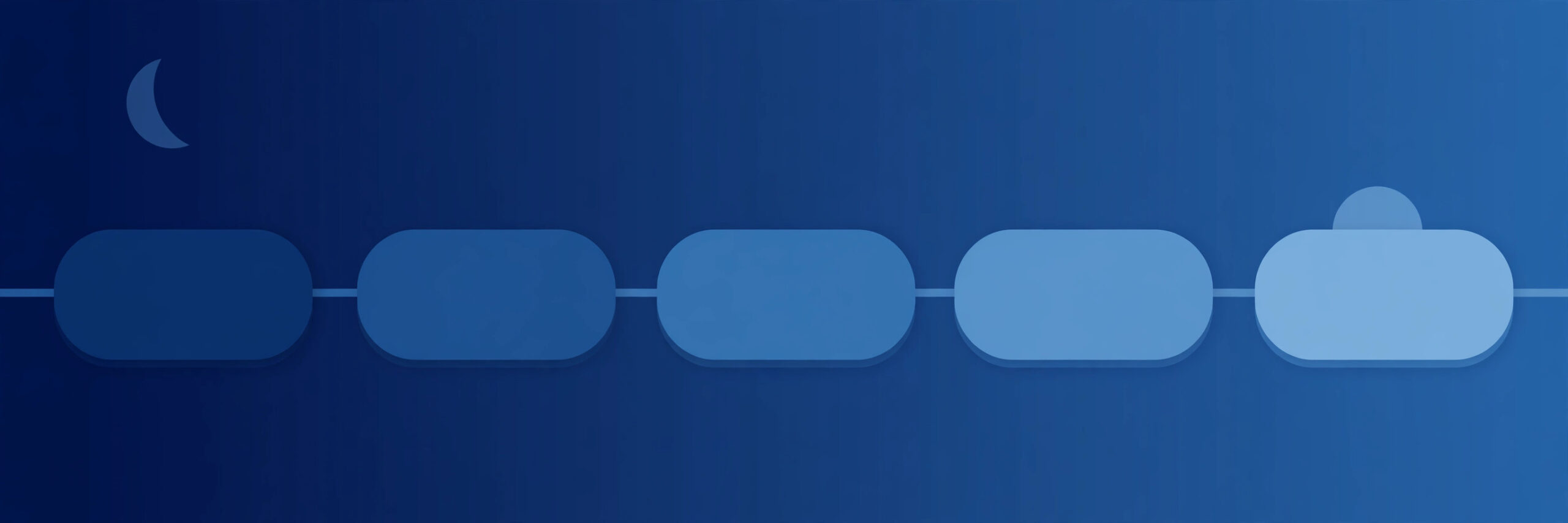 Illustration of 90-minute sleep cycle blocks across the night — the 90 minute sleep cycle rule